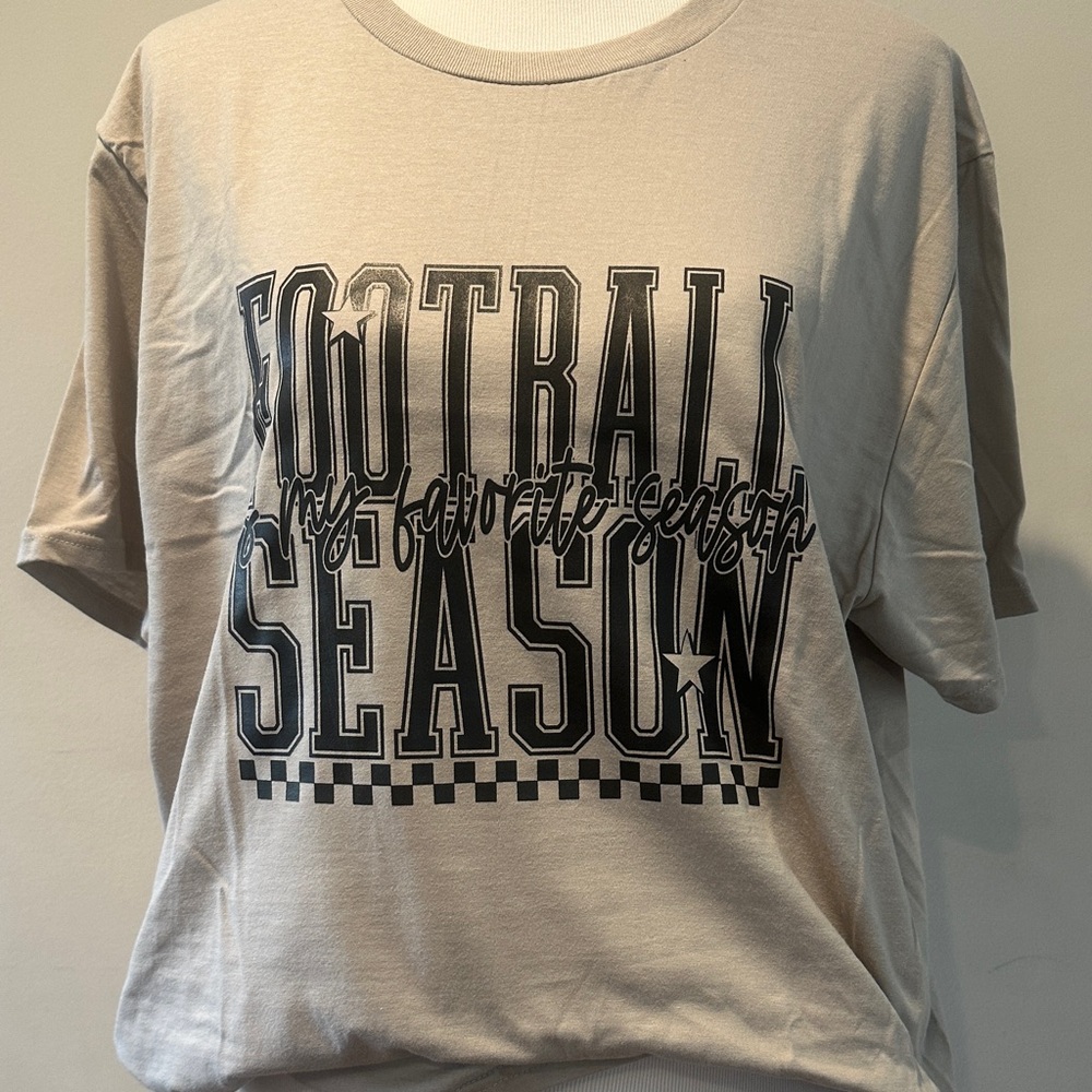 Jerzees Tan Football Season Graphic Tee